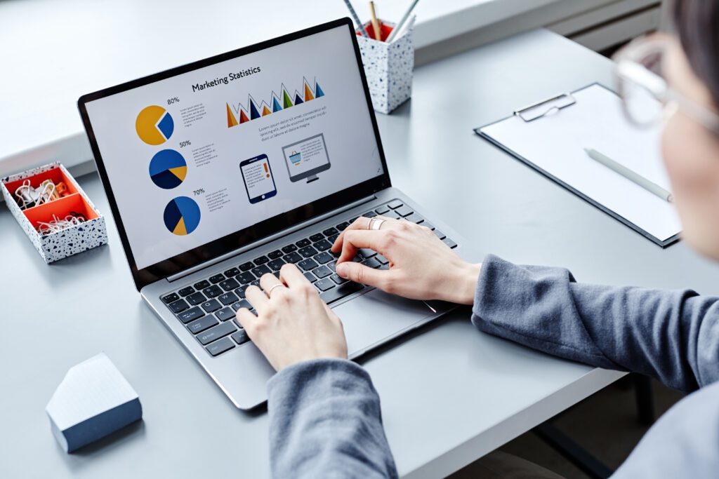 Business owner doing marketing research